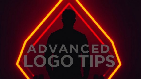 Advanced logo design tips for 2026 with neon silhouette.