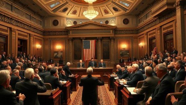 Congressional debate on the Iran War, historical setting, intense discussion.