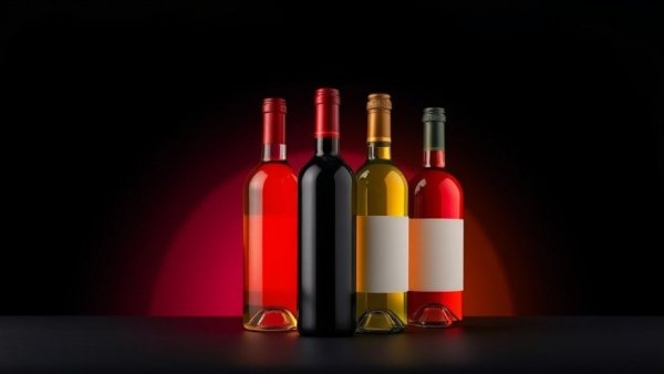 Rainbow outlined wine bottles symbolizing diversity on dark background