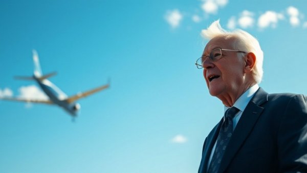 Man discussing under blue sky near airplane, Trump Iran War Proposal.