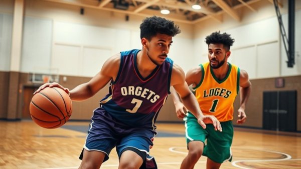 Dynamic basketball play as Raptors win against Cavaliers.