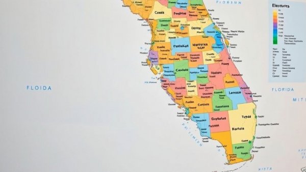 Detailed map of Florida redistricting showing electoral districts.