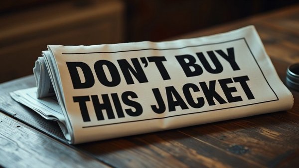 Newspaper showcasing bold brand personality example on wooden table