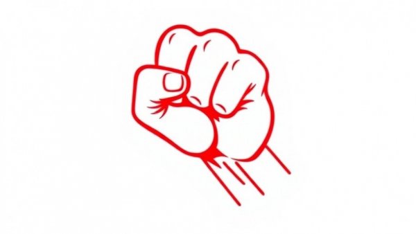 Minimalist red fist symbol representing strength, Credit Card Competition Act.