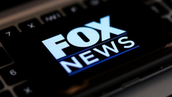 Fox News logo on smartphone discussing polls on transgender issues.