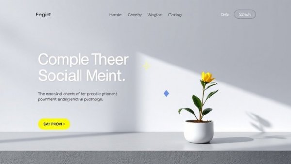 Creative website design inspiration poster with minimalist elements.