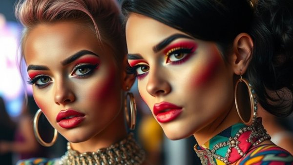 Portrait of two stylish individuals at an event for LGBTQ+ rights news.
