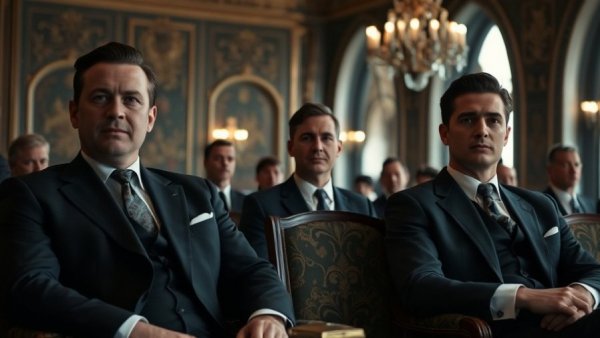 Formal men seated indoors related to Trump family drone business