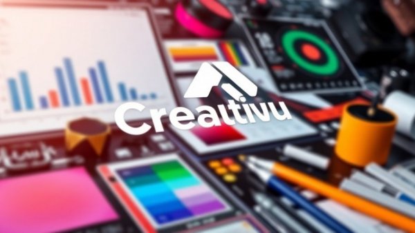 Creative modern logo designs concept with digital interface backdrop.
