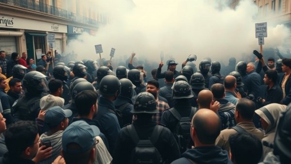 ICE agents confront protesters with tear gas, civil rights clash.