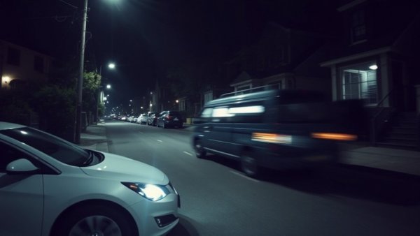 Hate-motivated assault Toronto scene with blurred vehicle on street