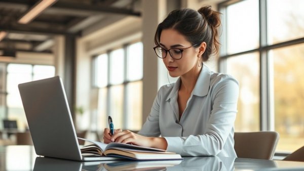Professional woman writing notes on value-based pricing for graphic designers.