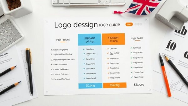 Logo design pricing guide infographic with USA/UK pricing details.