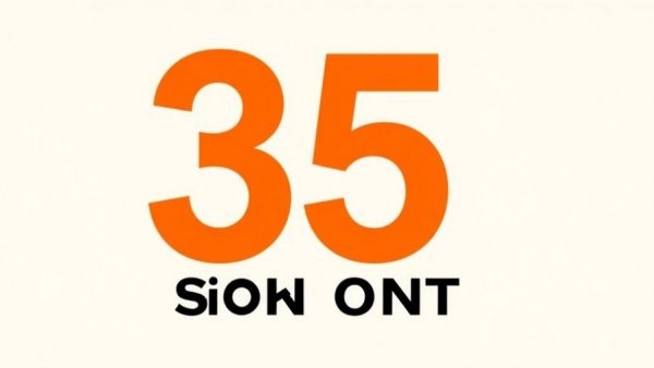 Typography showcasing the best condensed fonts with the number 35.