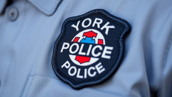 Close-up of York Regional Police patch with detailed stitching.