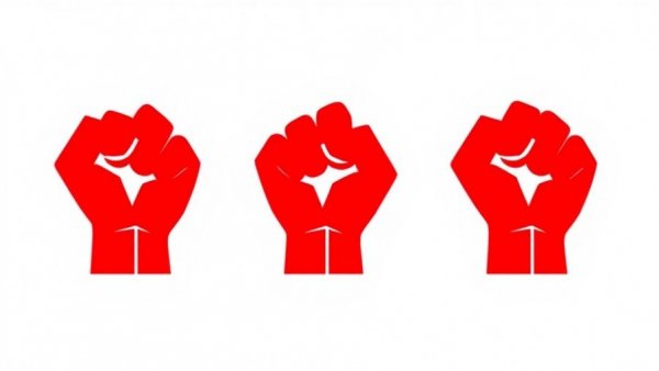 Stylized red fist icon symbolizing unity