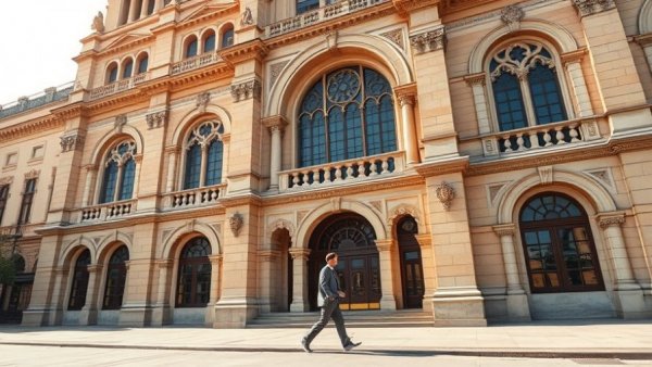 Person walking by a court building, relevant to telehealth access for mifepristone.