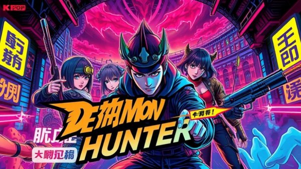 Colorful KPop Demon Hunters comic cover with dynamic characters.