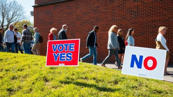 Political signs 'Vote Yes' and 'Vote No' related to redistricting impact on GOP in midterms.