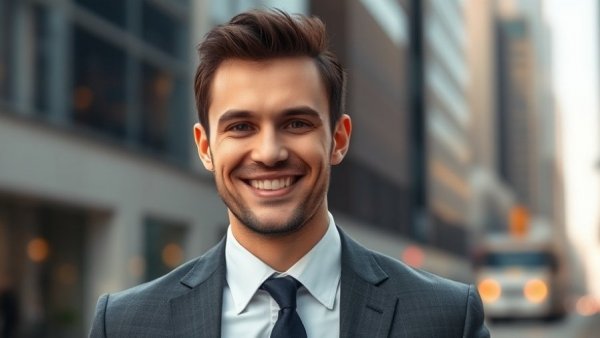 Confident man in suit supporting transgender rights news.