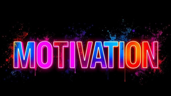 Motivational quotes typography in neon colors.