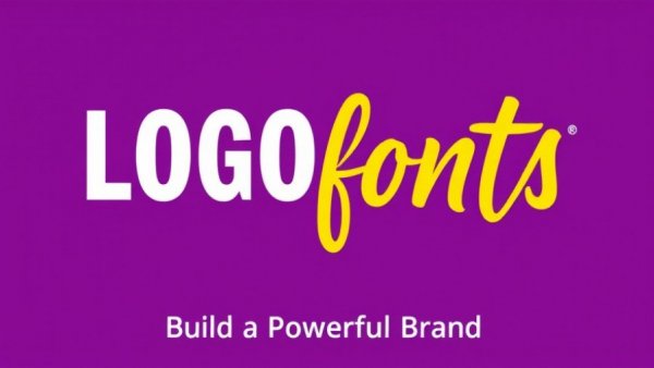 Graphic of 'best logo fonts' with bold typography on purple.