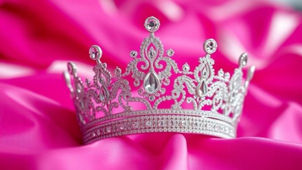Silver crown on pink fabric symbolizing trans prom king.