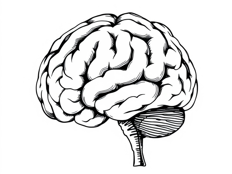 Sketch clip art of a brain illustrating creativity and thought.