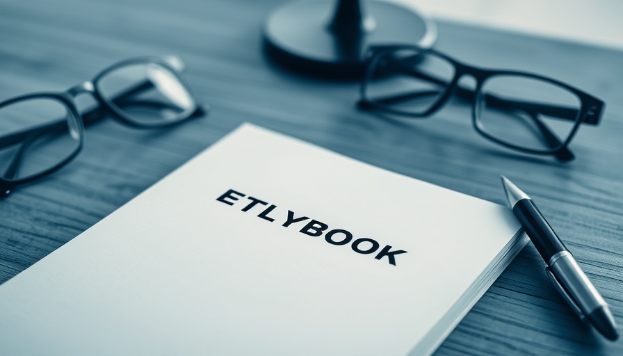 Close-up of an employee handbook with pen and glasses, onboarding buddy program benefits.