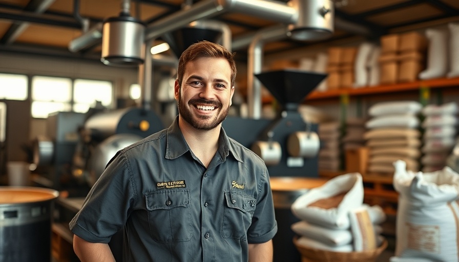 Effective marketing strategies for small businesses: Male coffee roaster smiling in shop.