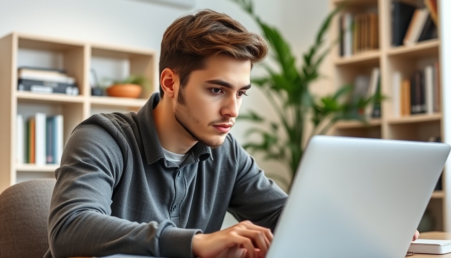 Young man engaged in online learning, best online employee training courses workspace.