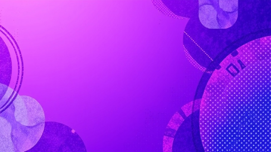 Abstract purple and blue design with text 'Next City Podcast'.