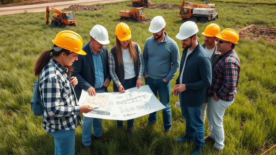 Collaborative planning for affordable housing for teachers on construction site.