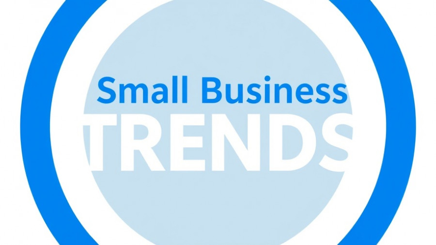 Minimalist blue logo of Small Business TRENDS on a white background.