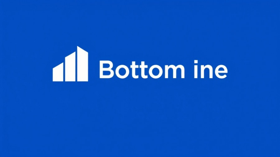 Minimalistic banner with 'The Bottom Line' text, blue background.