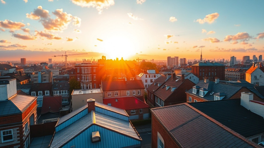 Middlesex County urban skyline at sunrise, economic development view