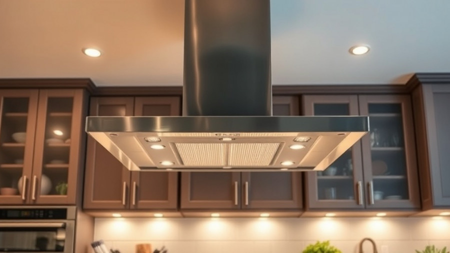 Modern kitchen with Zephyr range hood and elegant cabinetry.