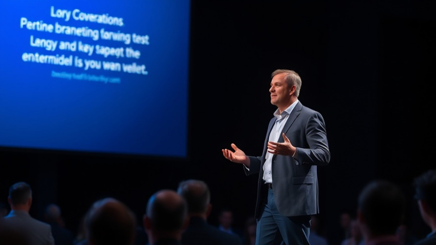 Andy Jassy presenting at an event with Amazon AI stock rally theme.