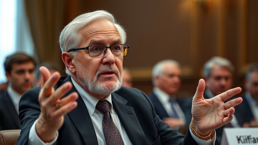 Confident older man speaking at a hearing on making IPOs great again.