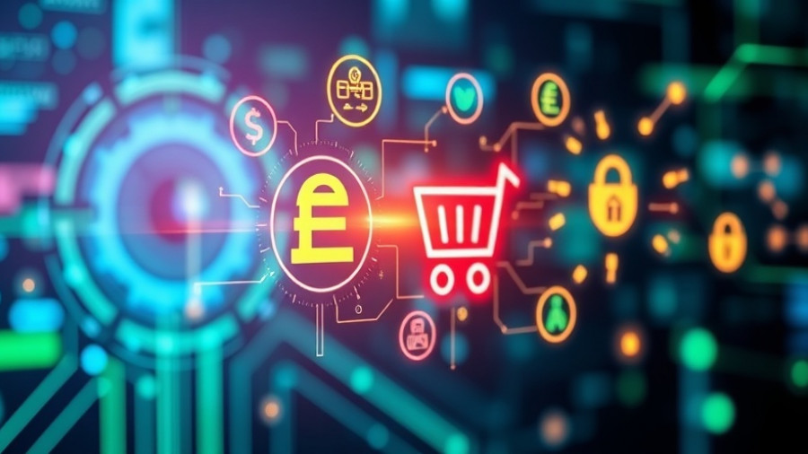 Futuristic PayPal NVIDIA ecommerce partnership concept with digital icons.