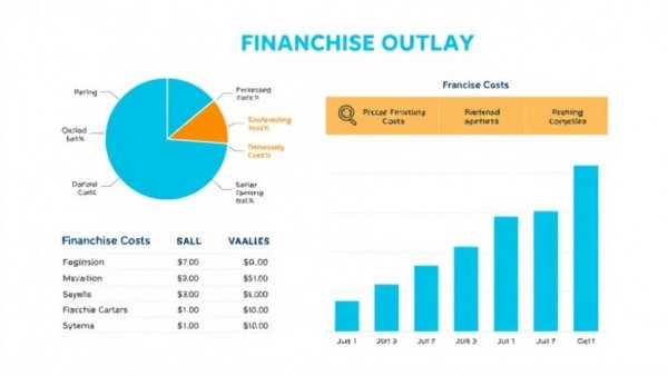 Infographic on franchise costs with charts and icons.