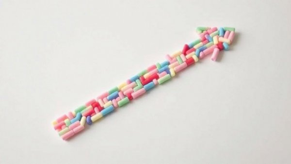 Colorful abstract arrow symbolizing sustainable business models growth.