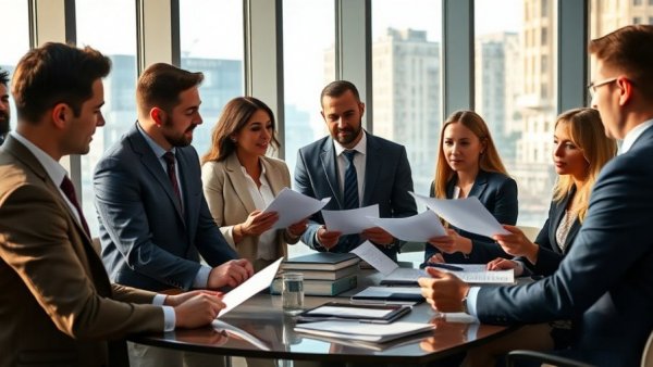 Professionals discussing employee training and development strategies.