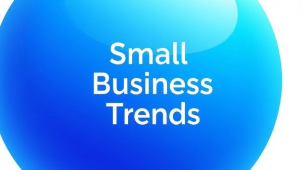 Small Business Trends logo with blue sphere, minimalist style