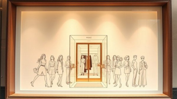 Sketch of fashion store entrance, highlighting Economic Justice for Black and Brown Entrepreneurs.
