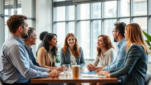 Diverse team collaborating in office, illustrating best practices in recruiting.