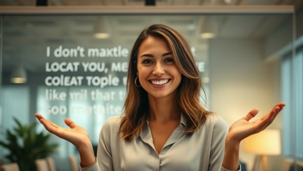 Leadership through gratitude with a professional woman in an office environment.