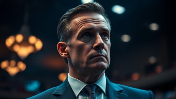 Portrait of a man in a suit with a thoughtful expression, Elon Musk Foundation philanthropy concept.