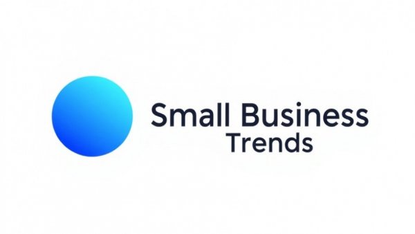 Small Business Trends logo, minimalist design, AI shopping integration
