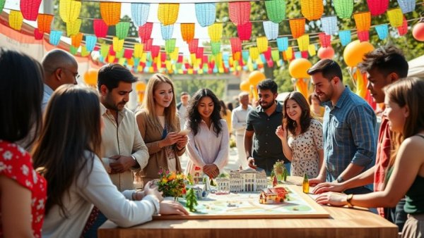 Community planning event showcasing a community model.